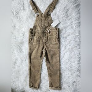 Jamie Kay Tan/greenish Corduroy Kids Overalls